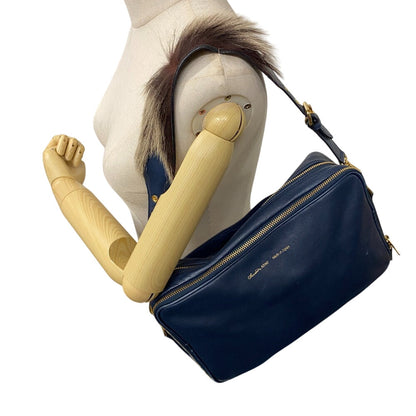 Admj Shoulder Bag Leather Navy
