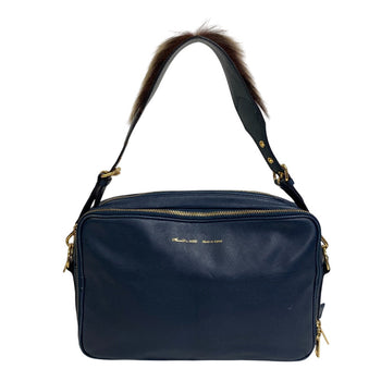 Admj Shoulder Bag Leather Navy