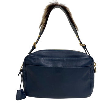 Admj Shoulder Bag Leather Navy