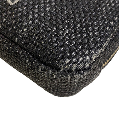 Chanel Pouch Straw Navy Coco Mark Deauville