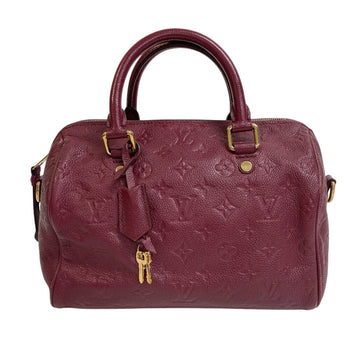 Louis Vuitton Handbag M40827 Leather Wine-Red Monogram Unplant Speedy Bandouliere25
