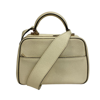 Valextra Shoulder Bag Leather White Serie Esse Mini