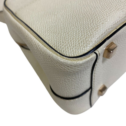 Valextra Shoulder Bag Leather White Serie Esse Mini