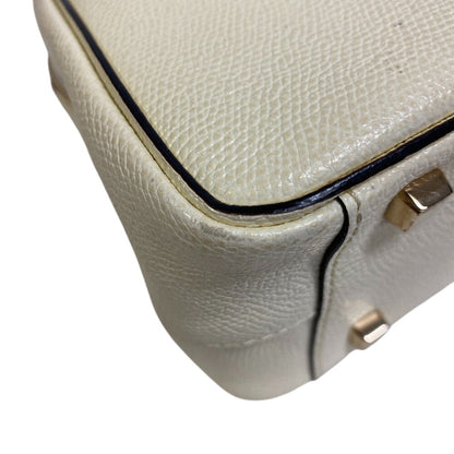 Valextra Shoulder Bag Leather White Serie Esse Mini
