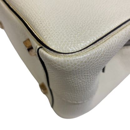 Valextra Shoulder Bag Leather White Serie Esse Mini