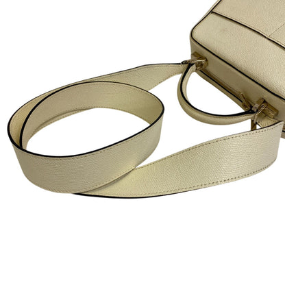 Valextra Shoulder Bag Leather White Serie Esse Mini