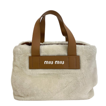 Miumiu Handbag Fur, Leather White