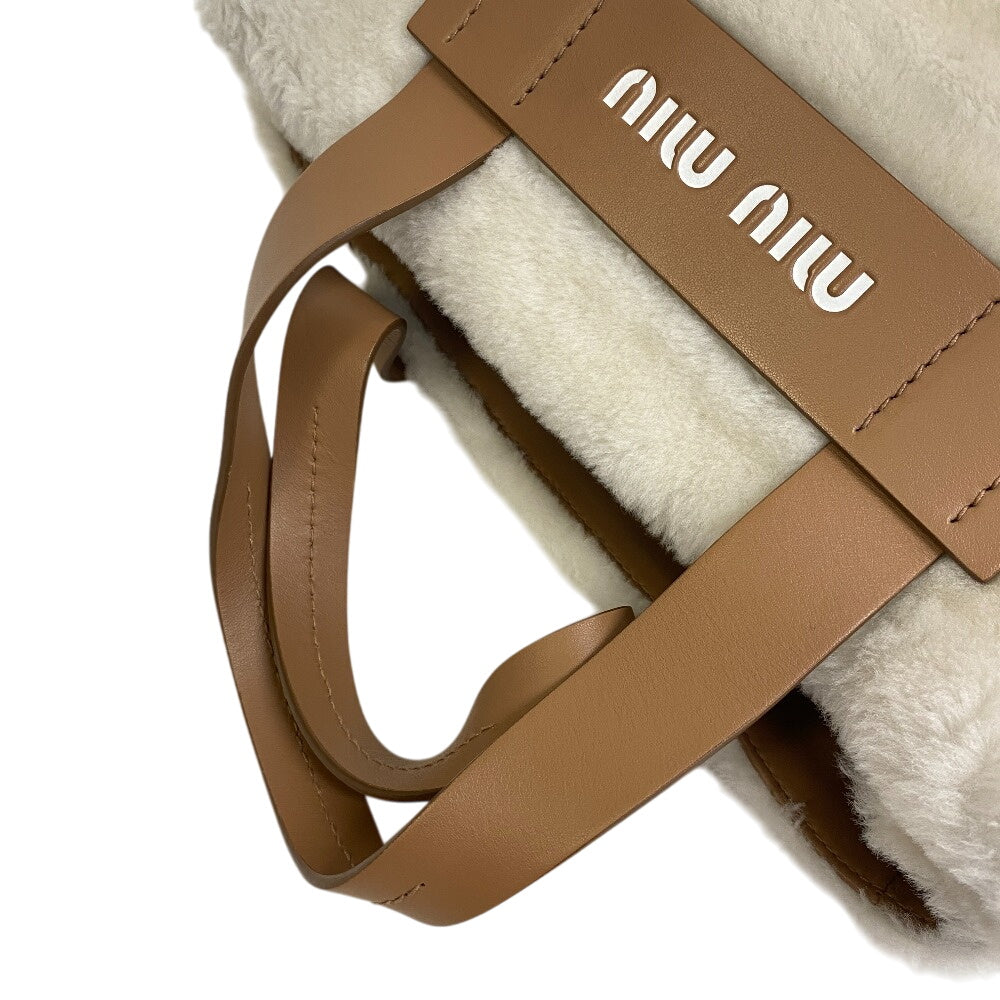 Miumiu Handbag Fur, Leather White