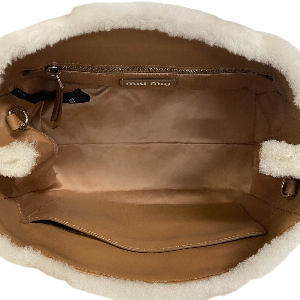 Miumiu Handbag Fur, Leather White
