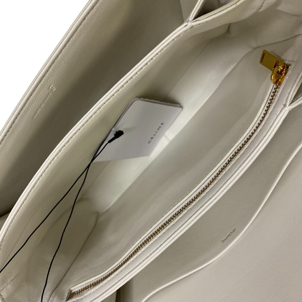 Celine Shoulder Bag 187363 Leather White Classic Triomphe