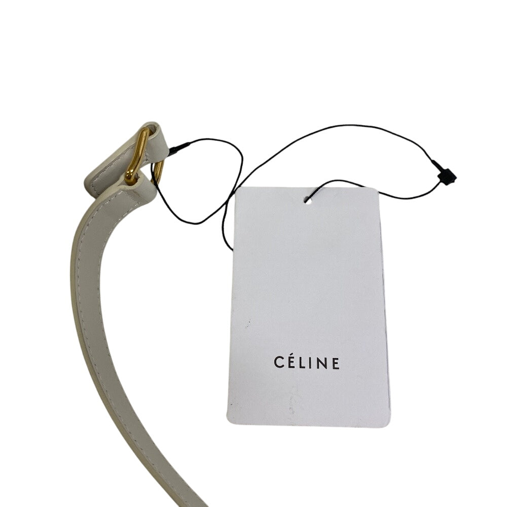Celine Shoulder Bag 187363 Leather White Classic Triomphe