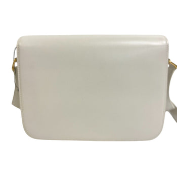 Celine Shoulder Bag 187363 Leather White Classic Triomphe