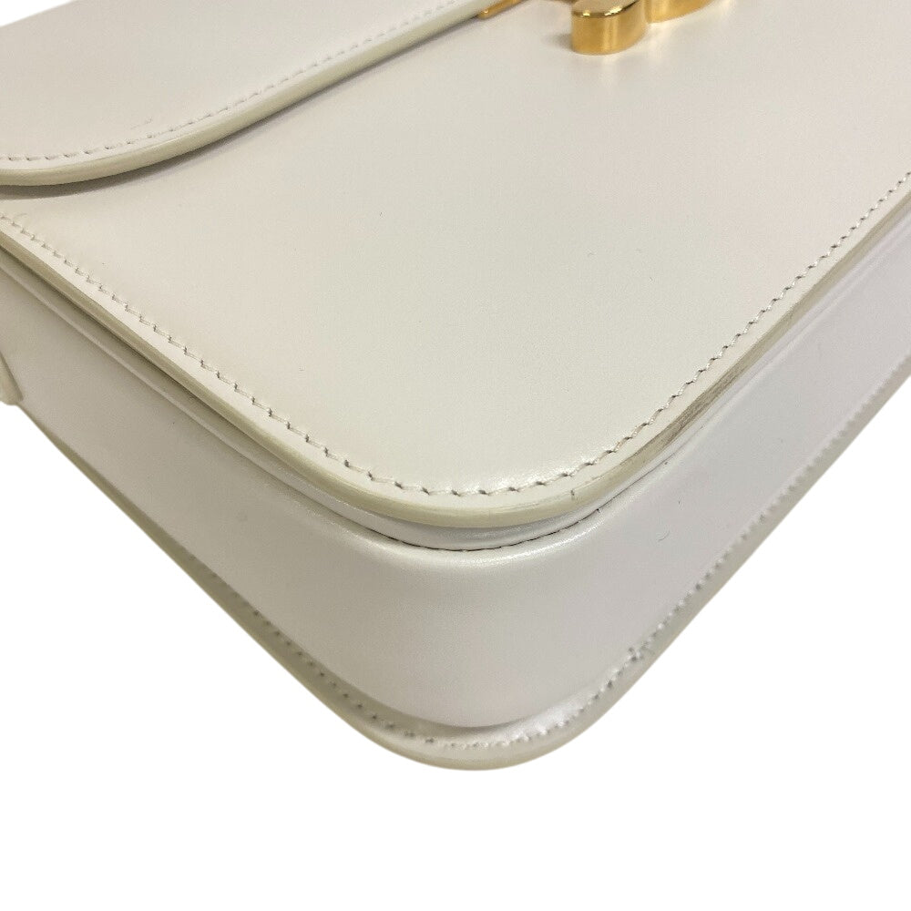 Celine Shoulder Bag 187363 Leather White Classic Triomphe