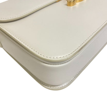 Celine Shoulder Bag 187363 Leather White Classic Triomphe