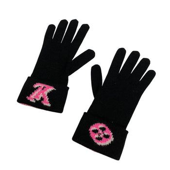 Louis Vuitton Gloves M76451 Wool Black 3D Monogram Gon