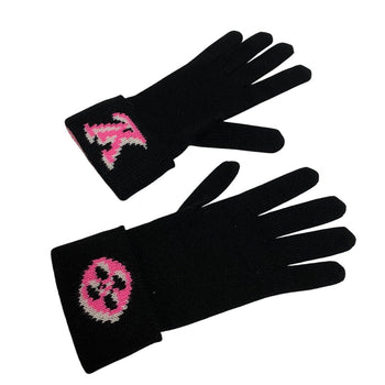 Louis Vuitton Gloves M76451 Wool Black 3D Monogram Gon