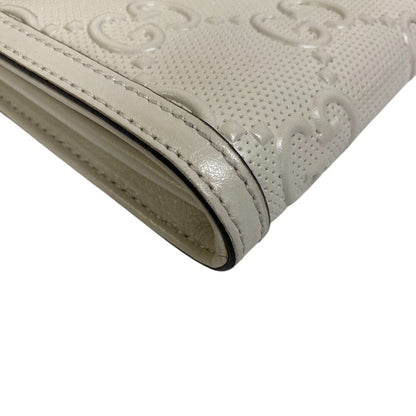 Gucci Shoulder Bag 625782 Leather White Gg Emboss