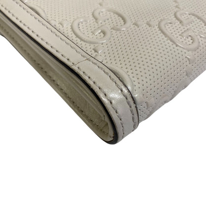 Gucci Shoulder Bag 625782 Leather White Gg Emboss