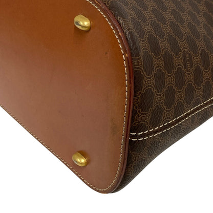 Celine Handbag Pvc, Leather Brown Macadam Pattern
