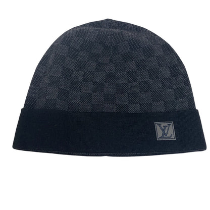 Louis Vuitton Knit Cap M70009 Wool Black Damier Graphite Bonnet Petit Damier