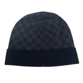 Louis Vuitton Knit Cap M70009 Wool Black Damier Graphite Bonnet Petit Damier