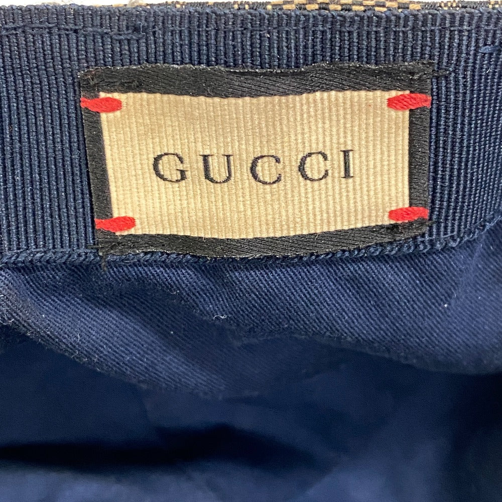 Gucci Cap 696845 Gg Canvas, Leather Navy Gg Canvas M