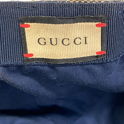 Gucci Cap 696845 Gg Canvas, Leather Navy Gg Canvas M