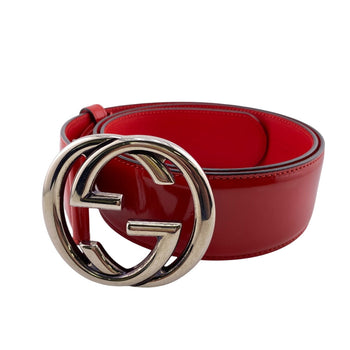 Gucci Belt Patent Leather Red Interlocking G 85