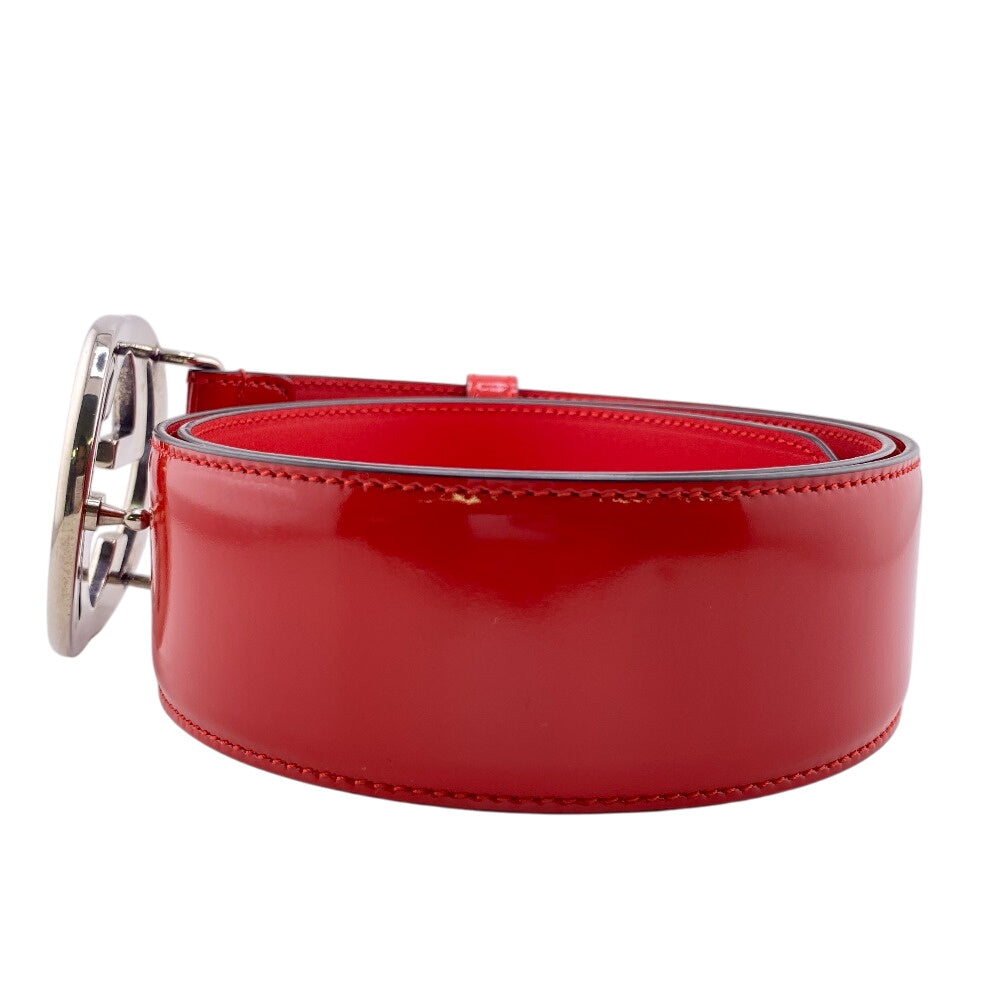 Gucci Belt Patent Leather Red Interlocking G 85