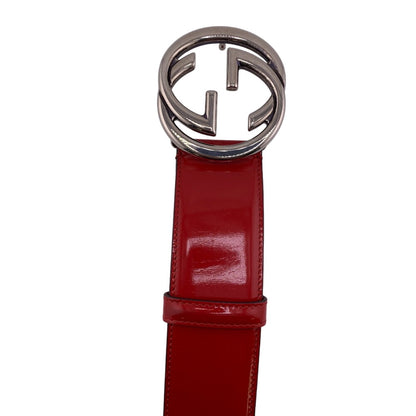 Gucci Belt Patent Leather Red Interlocking G 85