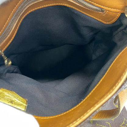 Louis Vuitton Handbag Leather Brown Monogram Bucketpm