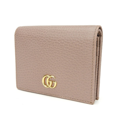 Gucci Bifold Wallet 456126 Leather Beige Gg Marmont Women