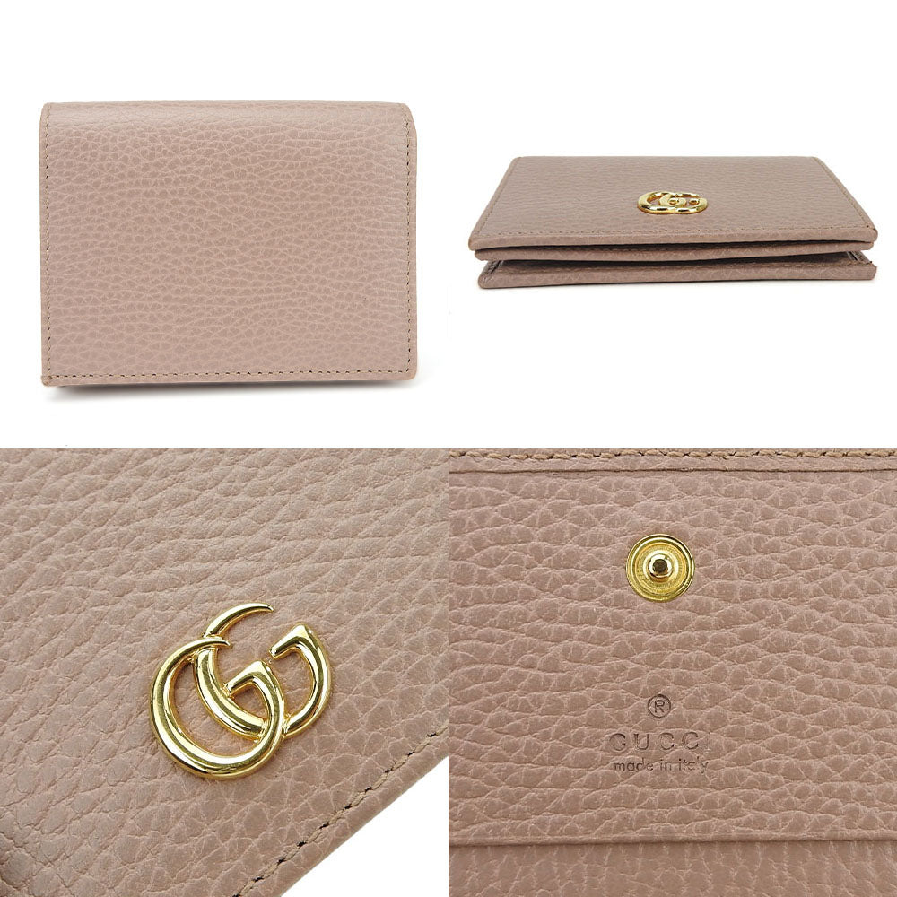 Gucci Bifold Wallet 456126 Leather Beige Gg Marmont Women