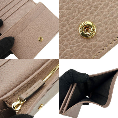 Gucci Bifold Wallet 456126 Leather Beige Gg Marmont Women
