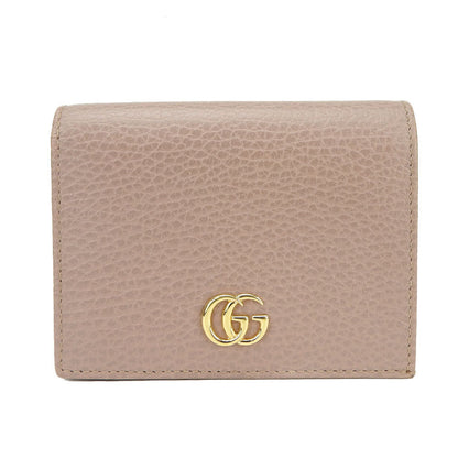 Gucci Bifold Wallet 456126 Leather Beige Gg Marmont Women