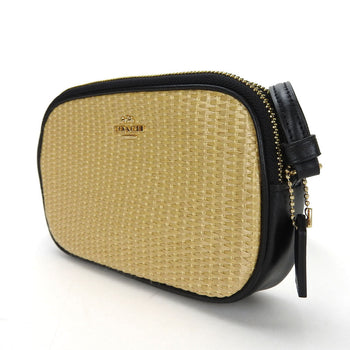 Coach Shoulder Bag F73070 Straw, Leather Beige Women