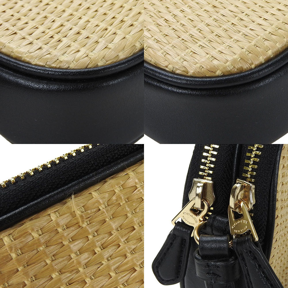 Coach Shoulder Bag F73070 Straw, Leather Beige Women