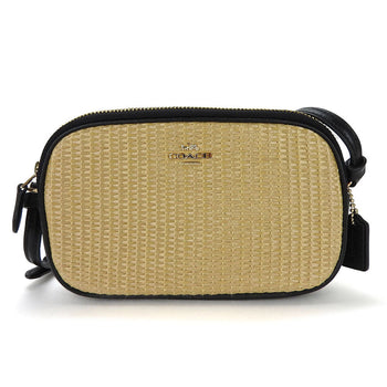Coach Shoulder Bag F73070 Straw, Leather Beige Women