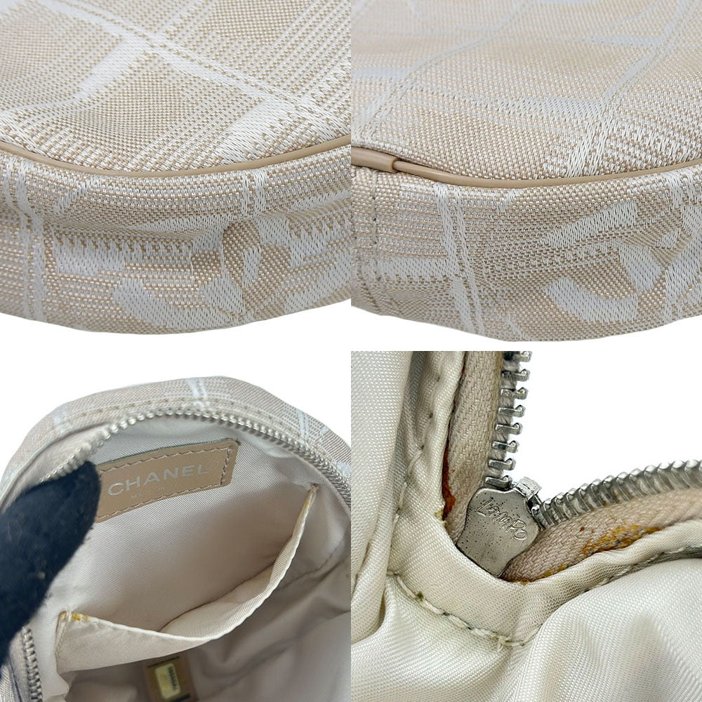 Chanel Pouch Jacquard Nylon Beige New Travel Line Women