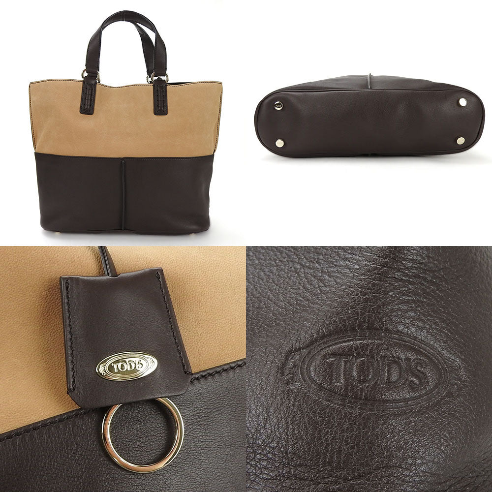 Todfs Handbag Leather Beige Women