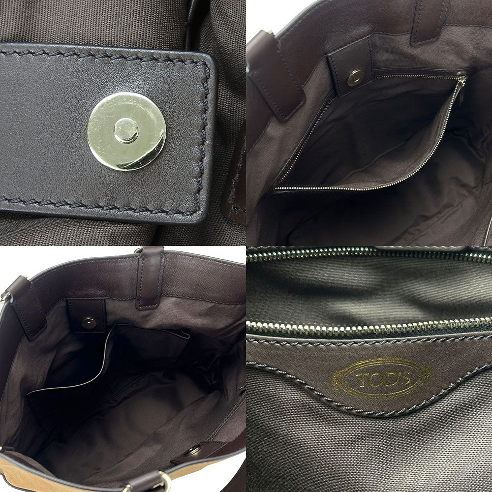 Todfs Handbag Leather Beige Women