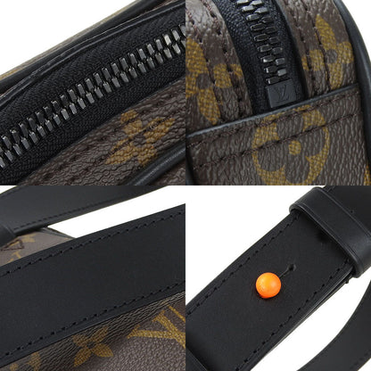 Louis Vuitton Sling Bag M44428 Monogram Macassar, Leather Black Utility Side Bag Mens