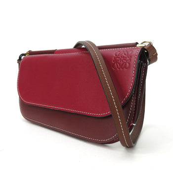 Loewe Shoulder Bag Leather Bordeaux Anagram Women