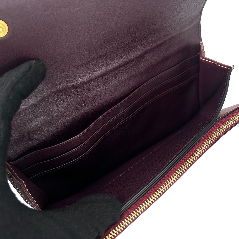 Loewe Shoulder Bag Leather Bordeaux Anagram Women