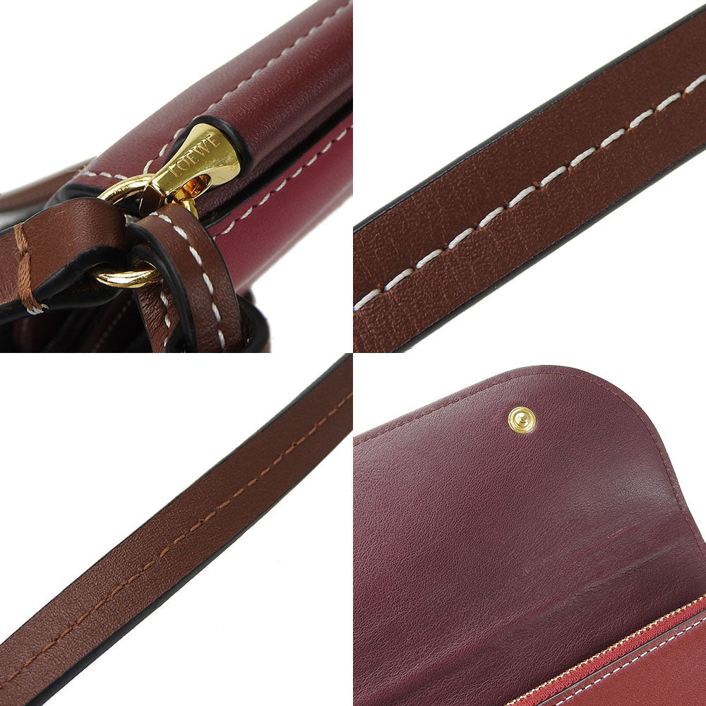 Loewe Shoulder Bag Leather Bordeaux Anagram Women