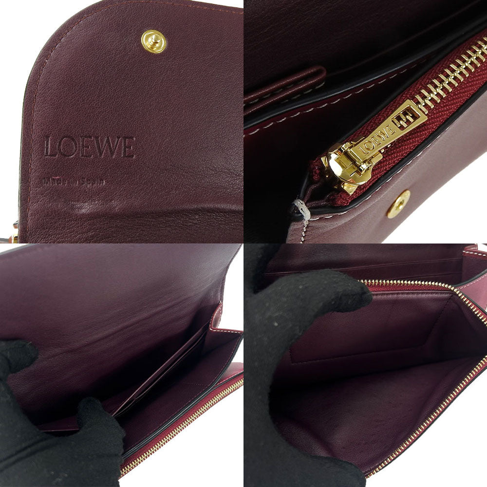 Loewe Shoulder Bag Leather Bordeaux Anagram Women