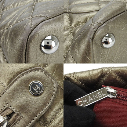 Chanel Tote Bag Leather Bronze Type Cambon Line Women