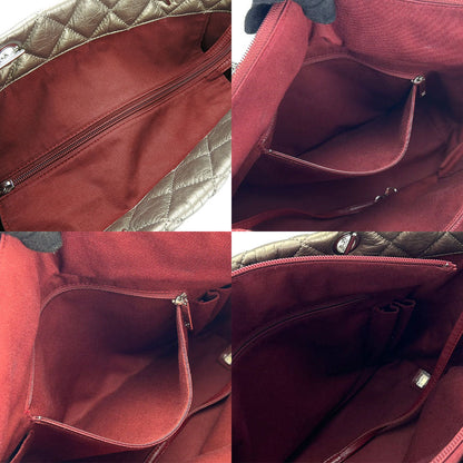 Chanel Tote Bag Leather Bronze Type Cambon Line Women