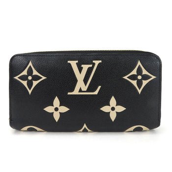 Louis Vuitton Long Wallet Purse M80481 Monogram Ann Platt Black Zippy Wallet Women(Unisex)