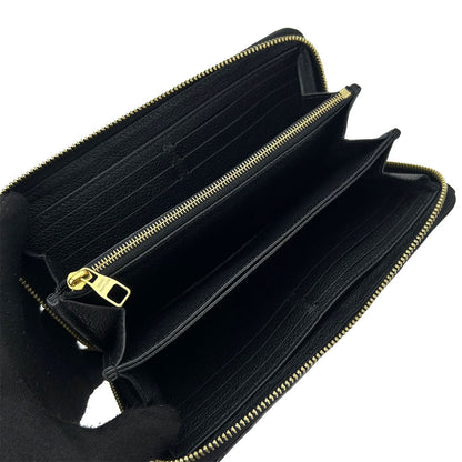 Louis Vuitton Long Wallet Purse M80481 Monogram Ann Platt Black Zippy Wallet Women(Unisex)